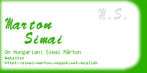 marton simai business card